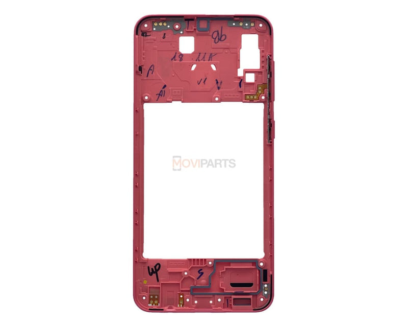 Samsung Galaxy A20 A205 Middle Frame Coral Orange Spare Parts