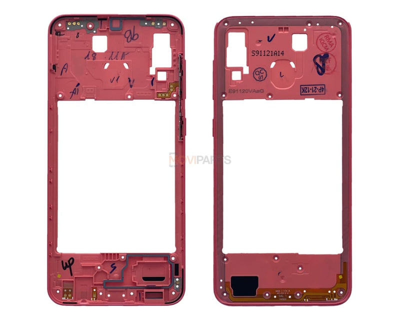 Samsung Galaxy A20 A205 Middle Frame Coral Orange Spare Parts