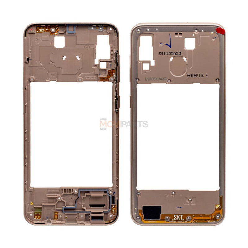 Samsung Galaxy A20 A205F Middle Frame Gold Spare Parts