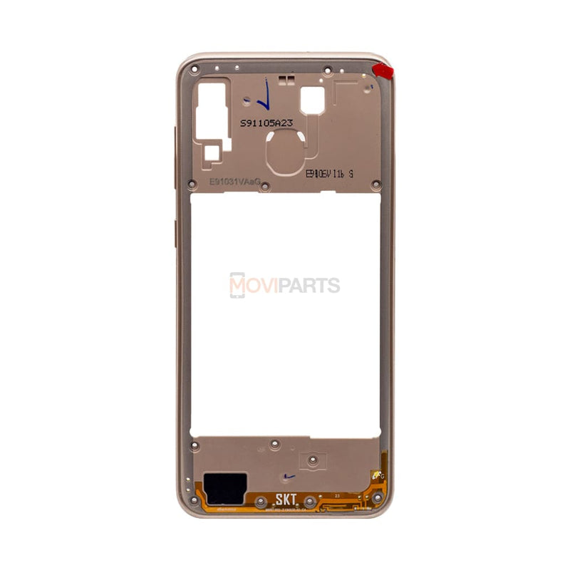 Samsung Galaxy A20 A205F Middle Frame Gold Spare Parts