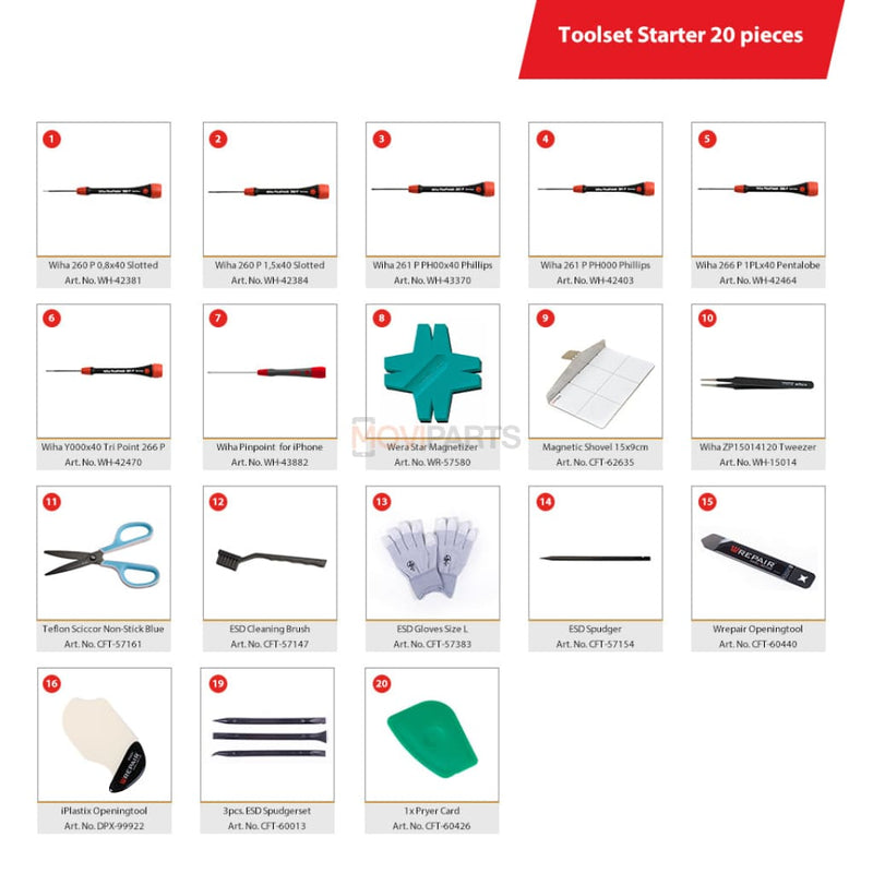 Wrepair 20 Pieces Toolset Starterkit (Cft-60457) Tools & Workplace