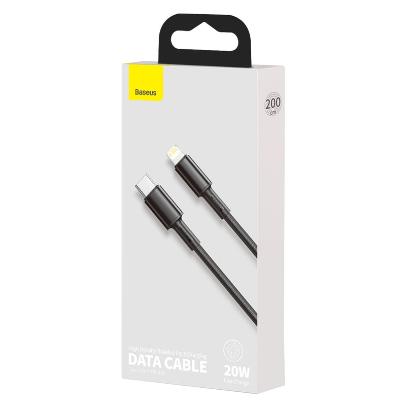 Baseus High Density Braided Fast Charging Data Cable Type-C to iP PD 20W 2m Black (CATLGD-A01)