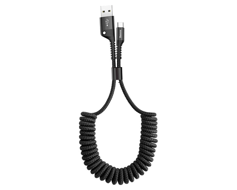Baseus Fish-eye Spring Data Cable USB For Type-C 2A 1M Black (CATSR-01)