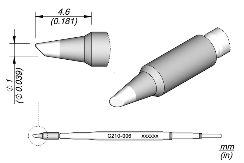 JBC Cartridge Bevel Ø 1 (C210006)