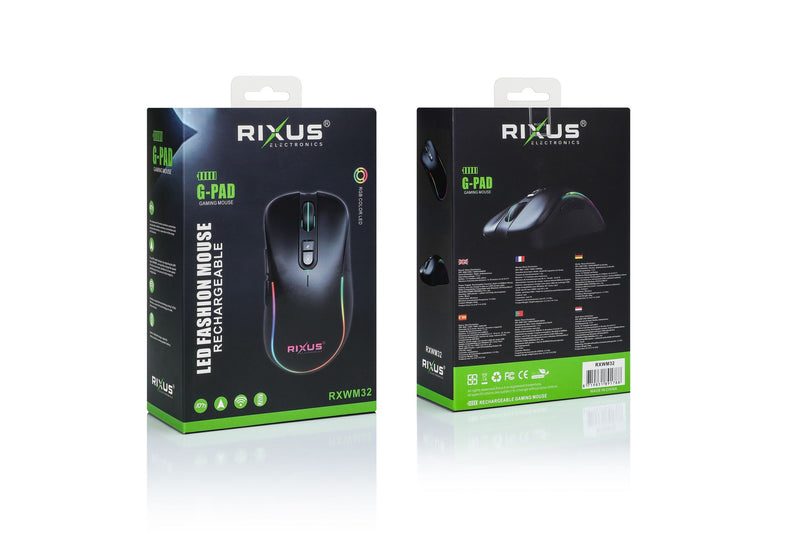 Rixus RXWM32 Wireless Gaming Mouse G-Pad Black