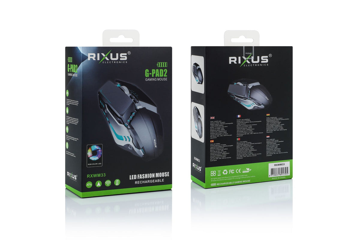WEB限定カラー Wireless RXWM33 Rixus Gaming Grey G-Pad2 Mouse 洋楽