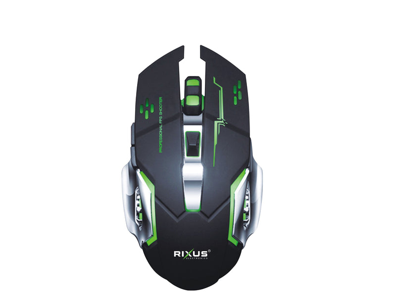 Rixus RXWM210 Wireless Gaming Mouse G-Pro Black Green