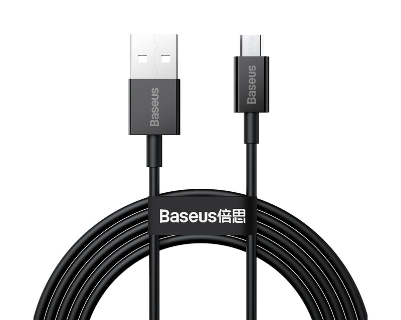 Baseus Superior Series Fast Charging Data Cable USB To Micro USB 2A 2m Black (CAMYS-A01)