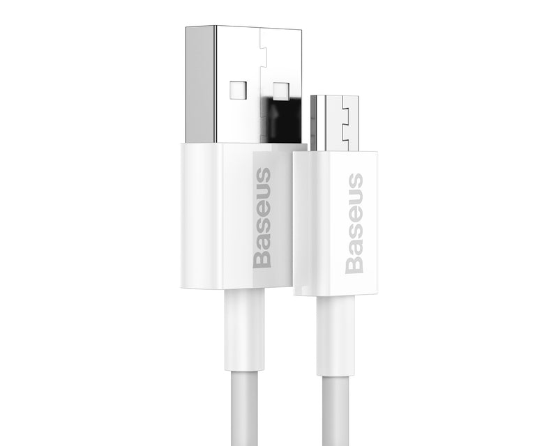 Baseus Superior Series Fast Charging Data Cable USB To Micro USB 2A 2m White (CAMYS-A02)