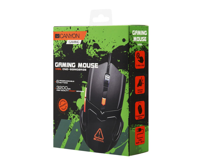 Canyon Gaming Mouse GM-2 Vigil LED 6 Buttons Black Orange
