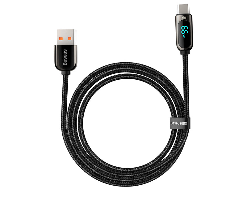 Baseus Display Fast Charging Data Cable USB To USB-C 66W 2m Black (CASX020101)