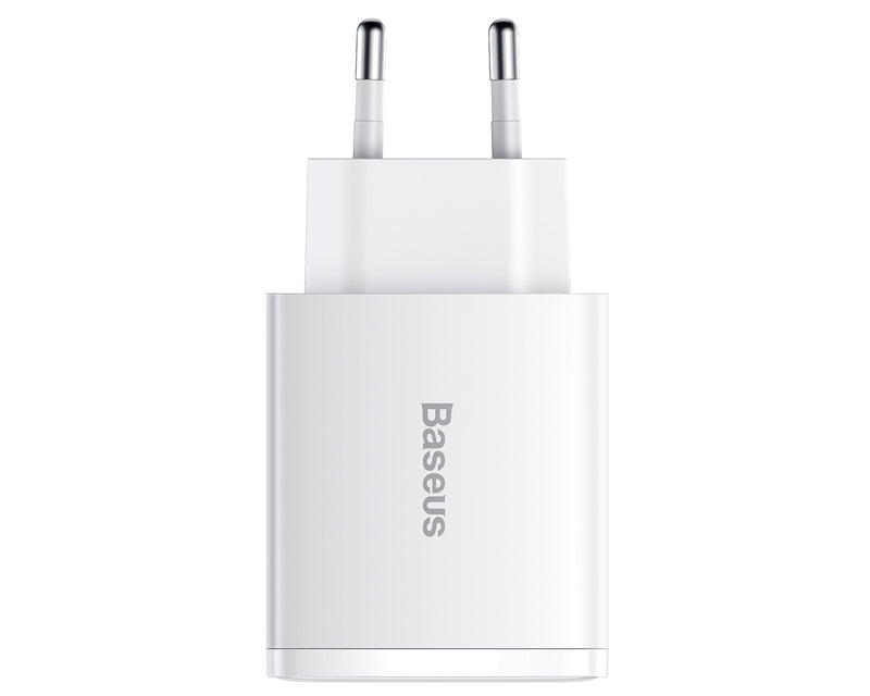 Baseus Compact Quick Charger 2 USB And 1 USB-C 30W EU White (CCXJ-E02)