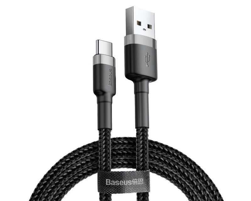 Baseus Cafule USB To USB-C Cable 3A 0.5M Grey Black (CATKLF-AG1)