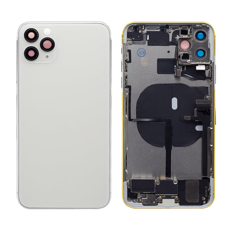 For iPhone 11 Pro Max Complete Housing Incl All Small Parts Without Battery and Back Camera (White)
