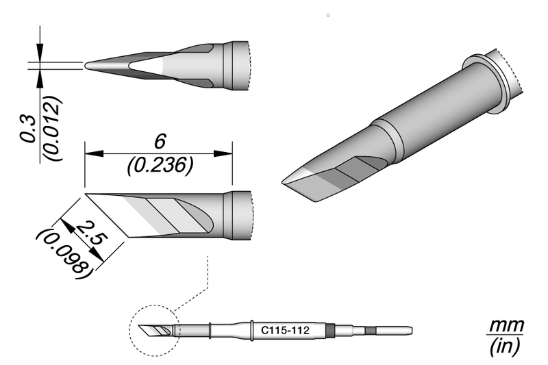 JBC Cartridge Knife 2.5x0.3 (C115112)