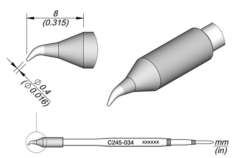 JBC Cartridge Conical Bent Ø 0.4 S1 (C245034)