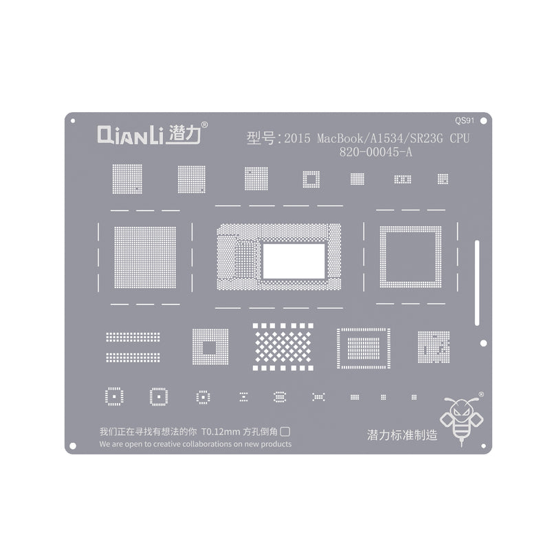 Qianli Bumblebee Stencil For 2015 MacBook / A1534 / SR23G CPU 820-00045-A (QS91)