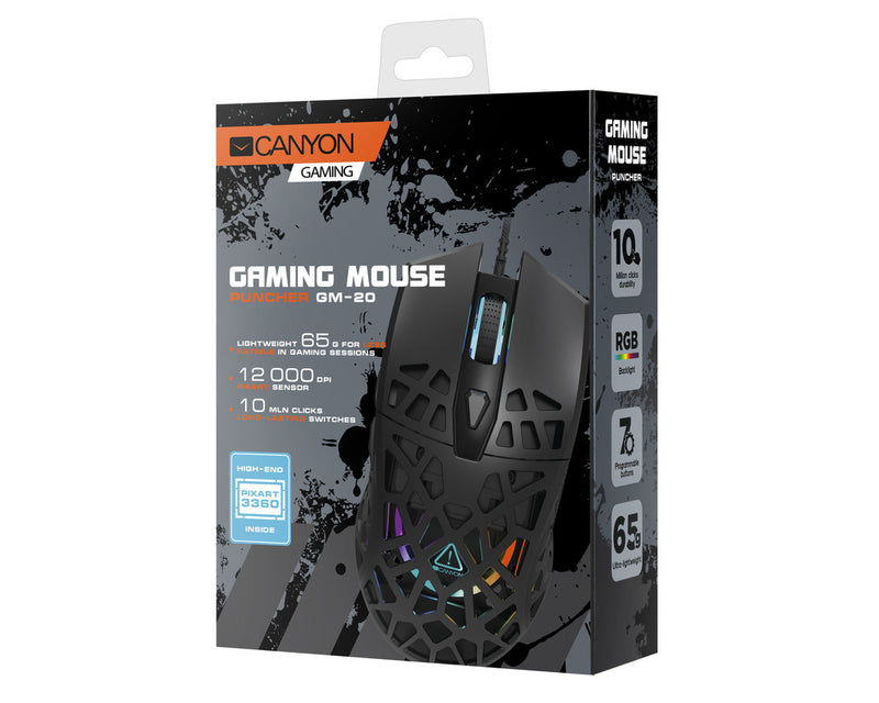 Canyon Gaming Mouse GM-20 Puncher RGB 7 Buttons Black