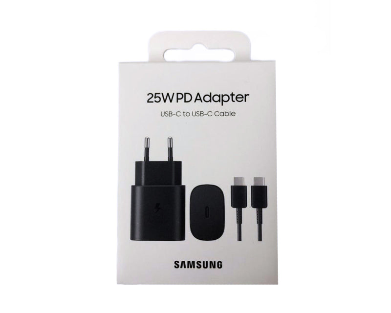 Samsung EP-TA800XW USB-C 25W PD Adaptor Including USB-C Cable Black