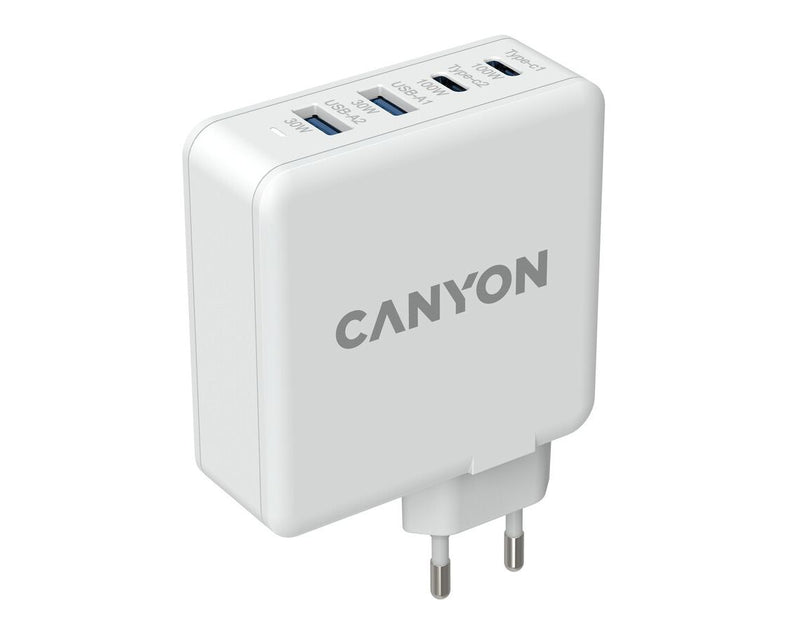 Canyon Wall Charger Power Adapter H-100 GaN PD 100W QC 3.0 30W White