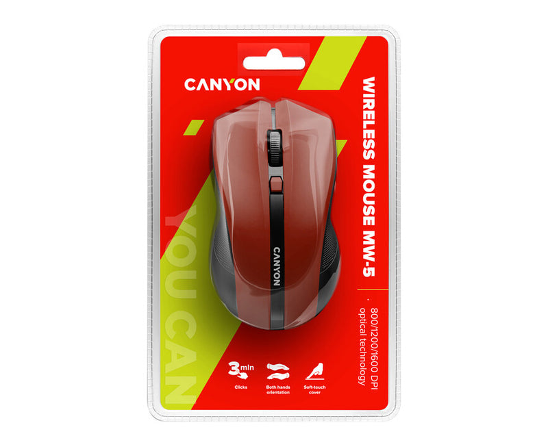 Canyon Wireless Optical Mouse MW-5 Red