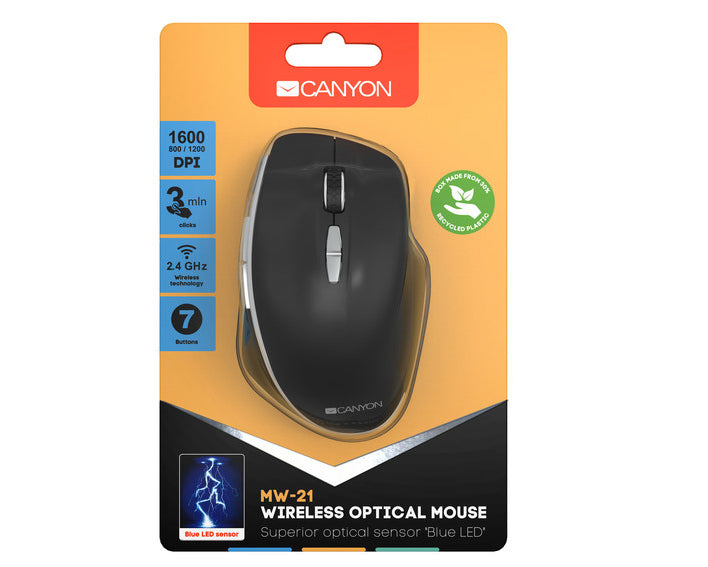 Canyon Wireless Optical Mouse MW-21 Black