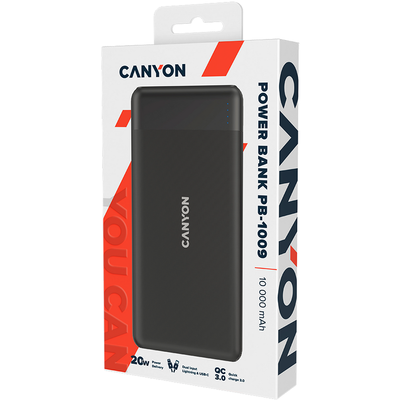 Canyon Powerbank PB-109 USB, USB-C 10.000 mAh Black