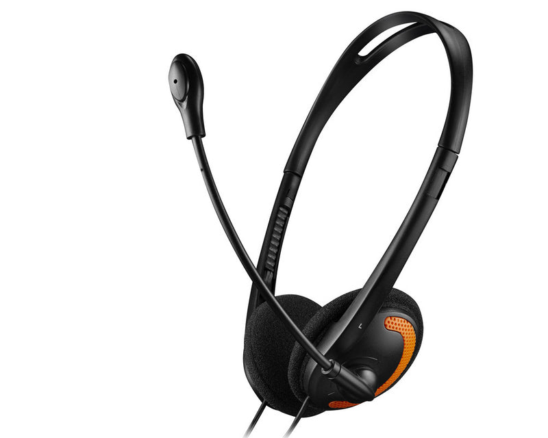 Canyon PC Headset HS-01 Mic Flat 2M  Black Orange