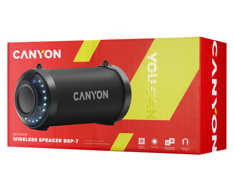 Canyon Wireless Speaker BSP-7 LED Black