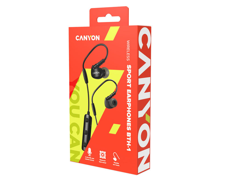 Canyon Earphones BTH-1 Wireless Bluetooth Sport Black