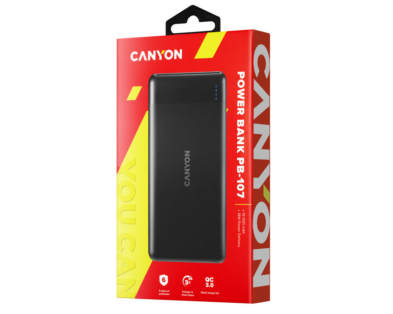 Canyon Powerbank PB-107 Micro-USB/USB-C 10.000 mAh Black