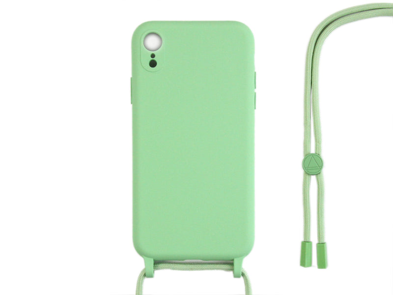Rixus For iPhone XR TPU Necklace Cord Cover Matcha