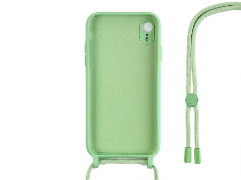 Rixus For iPhone XR TPU Necklace Cord Cover Matcha