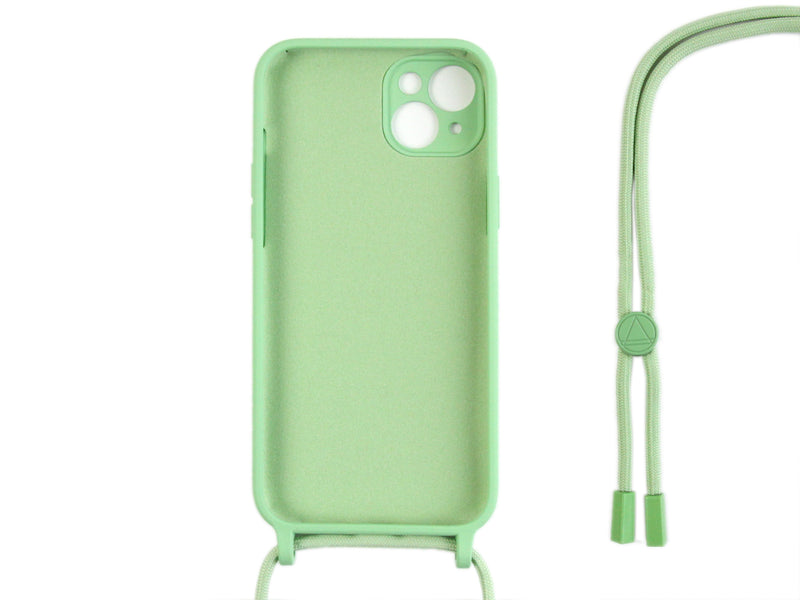Rixus For iPhone 13 TPU Necklace Cord Cover Matcha