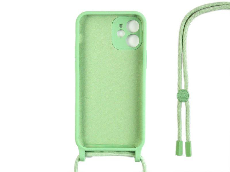Rixus For iPhone 11 TPU Necklace Cord Cover Matcha