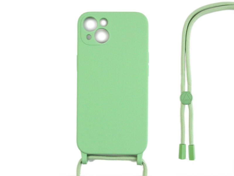 Rixus For iPhone 13 Mini TPU Necklace Cord Cover Matcha