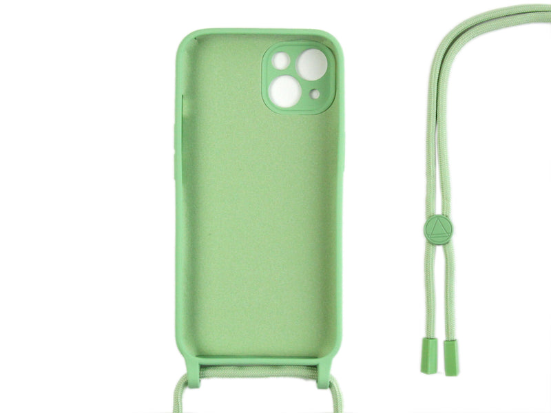Rixus For iPhone 13 Mini TPU Necklace Cord Cover Matcha