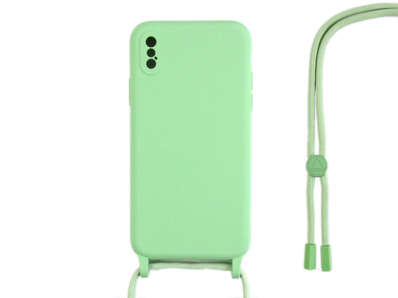 Rixus For iPhone X, XS TPU Necklace Cord Cover Matcha