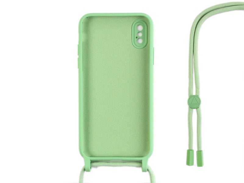 Rixus For iPhone X, XS TPU Necklace Cord Cover Matcha