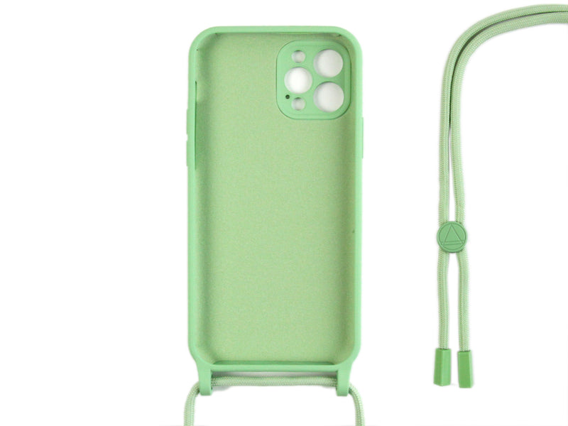 Rixus For iPhone 14 Pro TPU Necklace Cord Cover Matcha