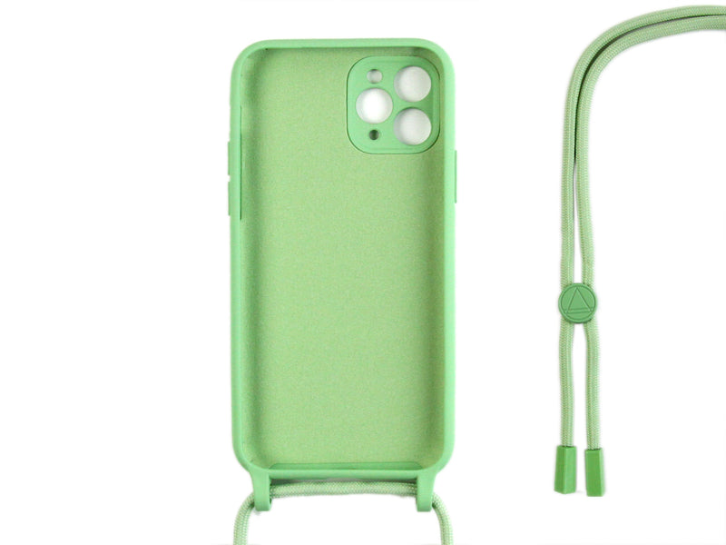 Rixus For iPhone 11 Pro TPU Necklace Cord Cover Matcha