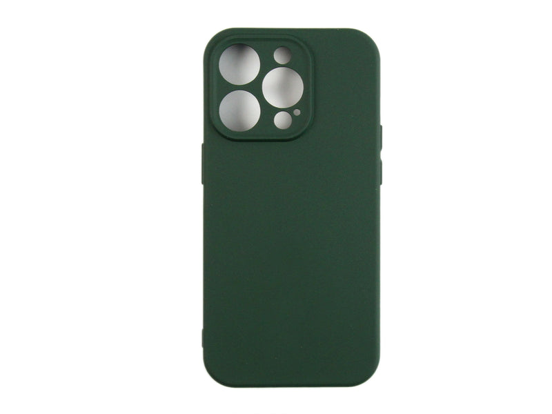 Rixus For iPhone 14 Pro Max Soft TPU Phone Case Dark Green