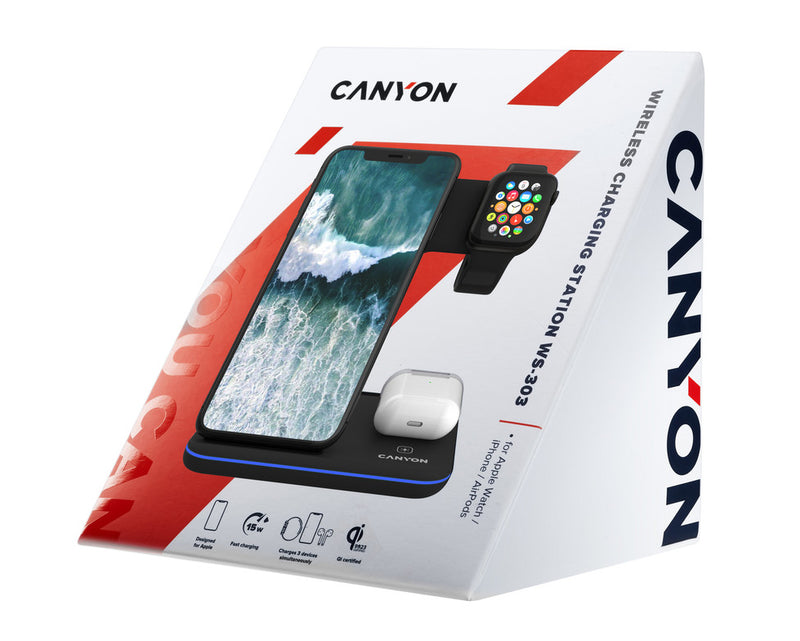 Canyon Wireless Charger 3-1 WS-303 15W Black