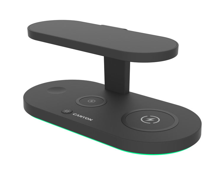 Canyon Wireless Charger 5-1 WS-501 1x USB-C And 1x USB-A 15W Black
