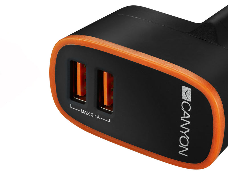 Canyon Wall Charger H-02 2x USB -A 2.4A Black