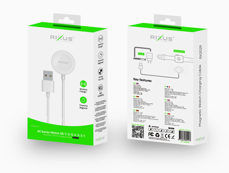 Rixus RX2029 Magnetic Wireless Charging Cable For Apple Watch
