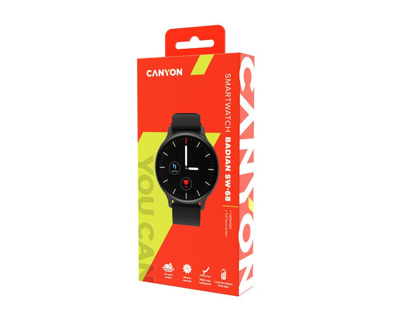 Canyon Badian Smart Watch SW-68 1.28'' TFT Waterproof Black