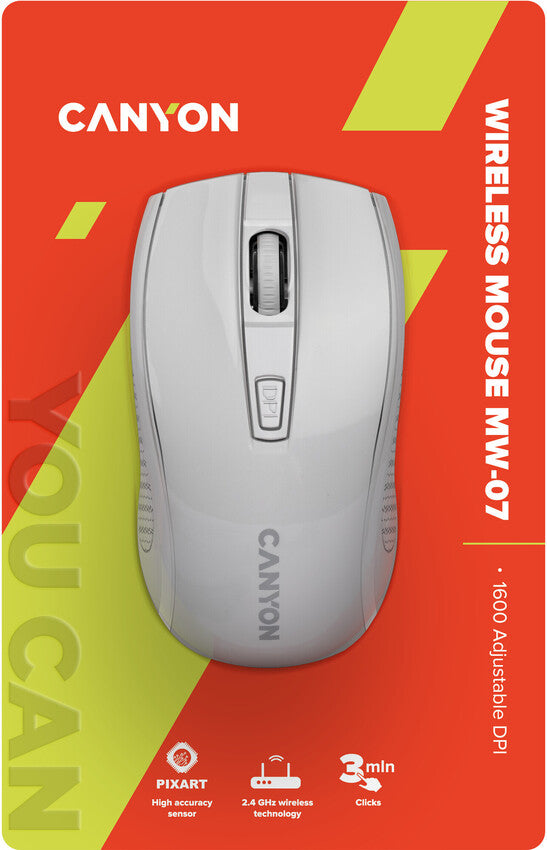 Canyon Wireless Mouse MW-7 White
