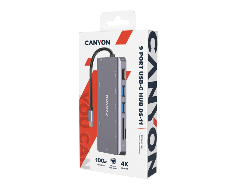 Canyon 9-1 Hub DS-11 USB-C Multiport Space Grey