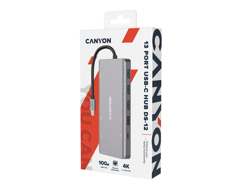 Canyon 13-1 Hub DS-12 USB-C Multiport Dark Grey